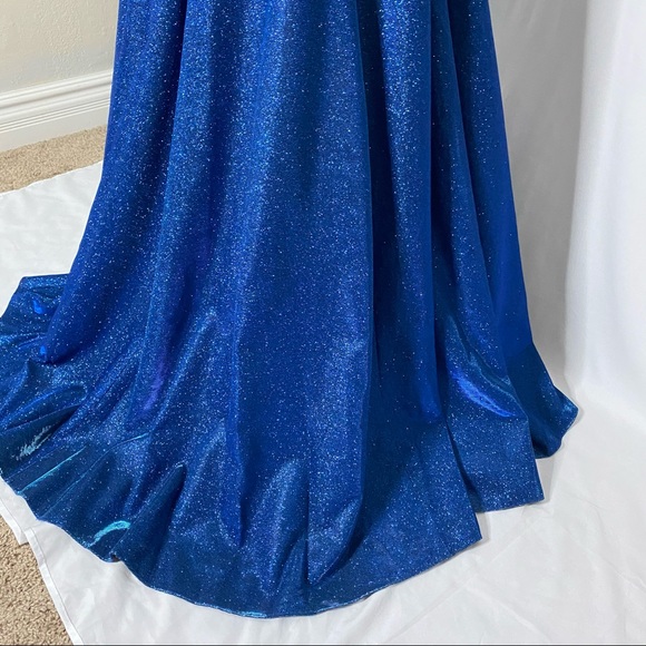 Tarik Ediz Blue Shimmer Formal Gown - Picture 8 of 14